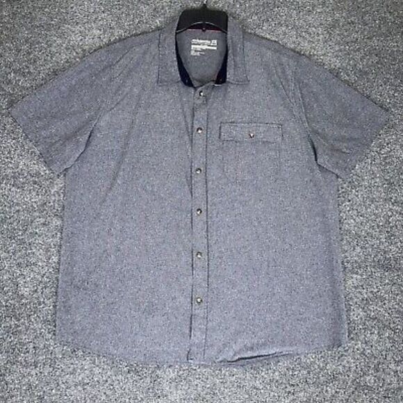 Avalanche Outdoor Supply Shirt Mens XL Blue Short Sleeve Button Up Pocket Adult​ - Picture 1 of 7